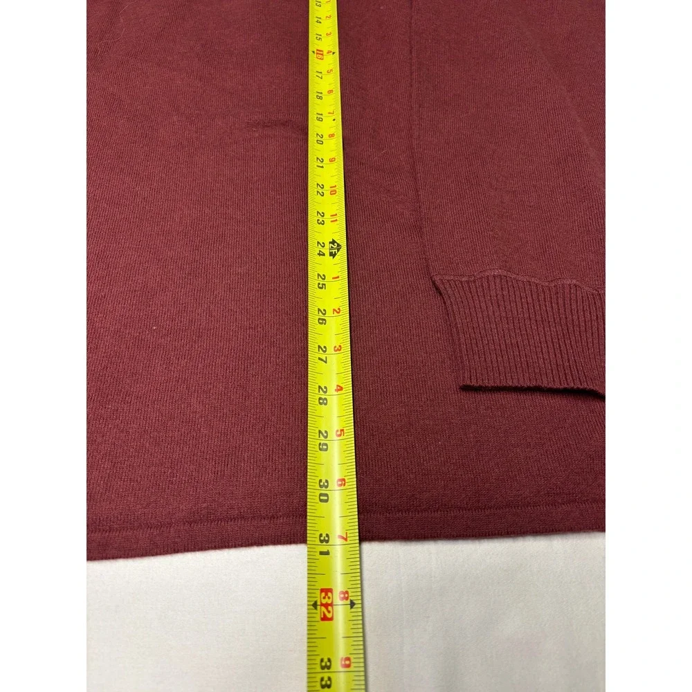 The‎ North Face Mens XXL Quarter Zip Wool Blend Sweater Maroon Burgundy Pullover